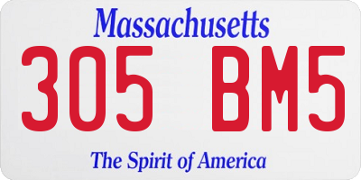 MA license plate 305BM5