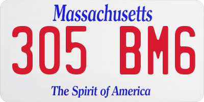 MA license plate 305BM6