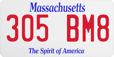 MA license plate 305BM8