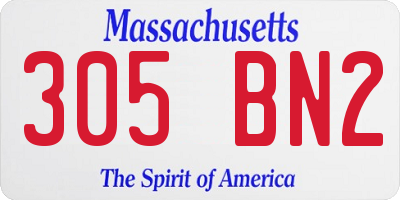 MA license plate 305BN2