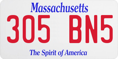MA license plate 305BN5