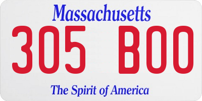 MA license plate 305BO0