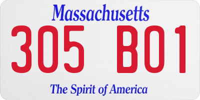 MA license plate 305BO1