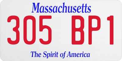 MA license plate 305BP1