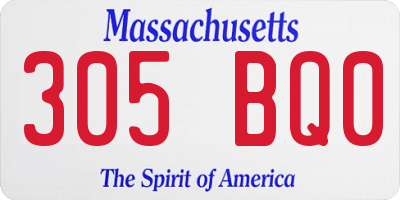 MA license plate 305BQ0