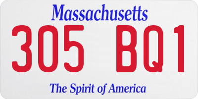 MA license plate 305BQ1