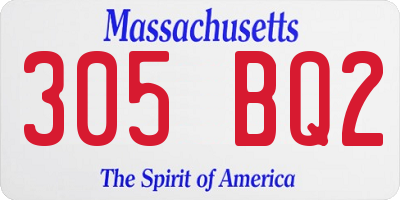 MA license plate 305BQ2