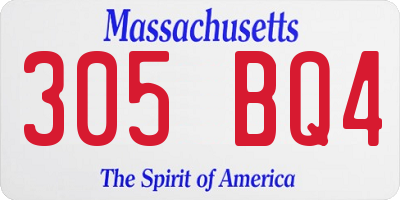 MA license plate 305BQ4