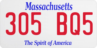 MA license plate 305BQ5