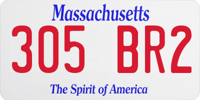 MA license plate 305BR2