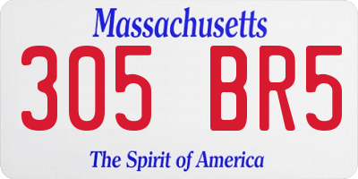 MA license plate 305BR5