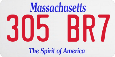 MA license plate 305BR7