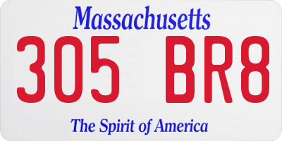 MA license plate 305BR8