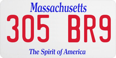 MA license plate 305BR9