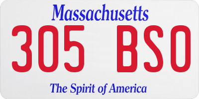 MA license plate 305BS0