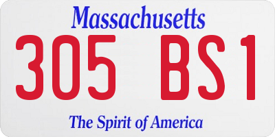 MA license plate 305BS1