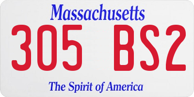 MA license plate 305BS2