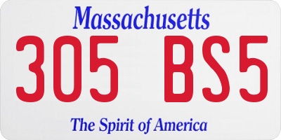 MA license plate 305BS5