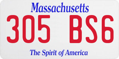 MA license plate 305BS6