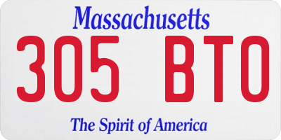 MA license plate 305BT0
