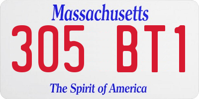 MA license plate 305BT1