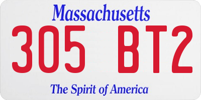 MA license plate 305BT2