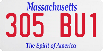 MA license plate 305BU1
