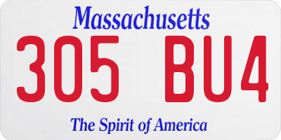 MA license plate 305BU4
