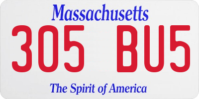 MA license plate 305BU5