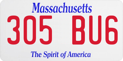 MA license plate 305BU6