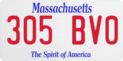 MA license plate 305BV0