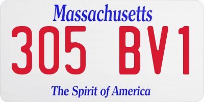 MA license plate 305BV1