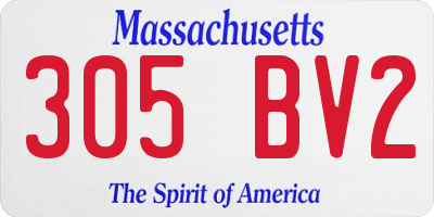 MA license plate 305BV2