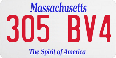 MA license plate 305BV4
