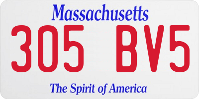 MA license plate 305BV5