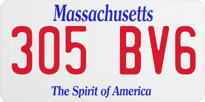 MA license plate 305BV6