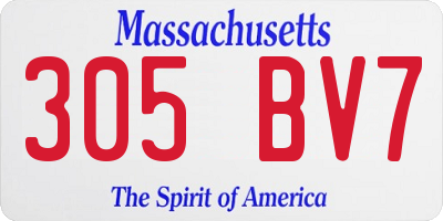 MA license plate 305BV7