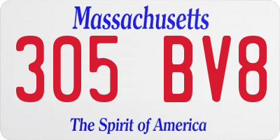 MA license plate 305BV8