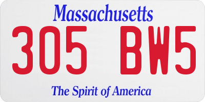MA license plate 305BW5