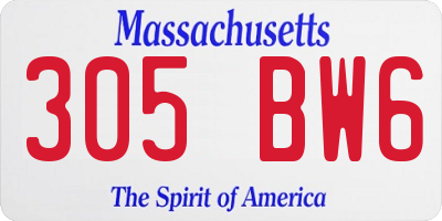 MA license plate 305BW6