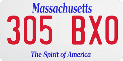 MA license plate 305BX0