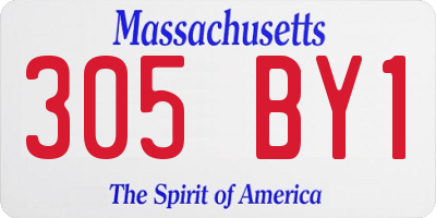 MA license plate 305BY1