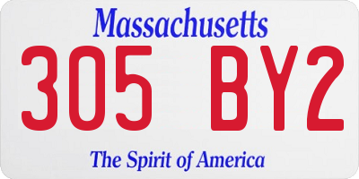MA license plate 305BY2