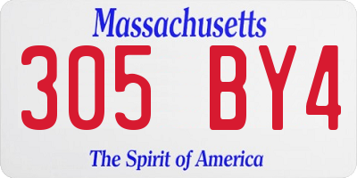 MA license plate 305BY4