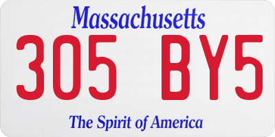 MA license plate 305BY5