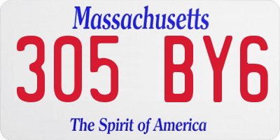 MA license plate 305BY6