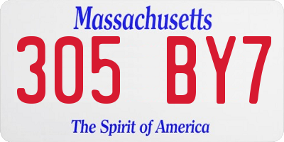 MA license plate 305BY7