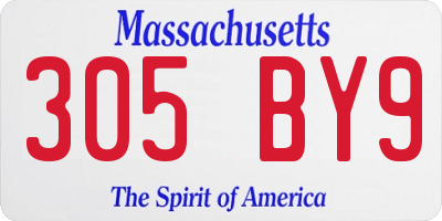 MA license plate 305BY9