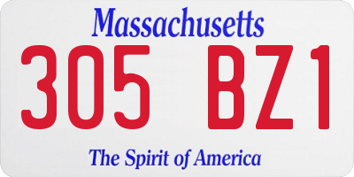 MA license plate 305BZ1