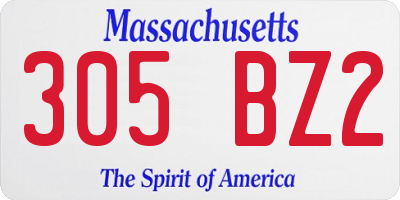 MA license plate 305BZ2